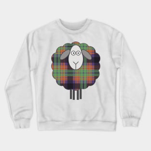 Scottish Halloween Coloured Tartan Patterned Sheep Crewneck Sweatshirt